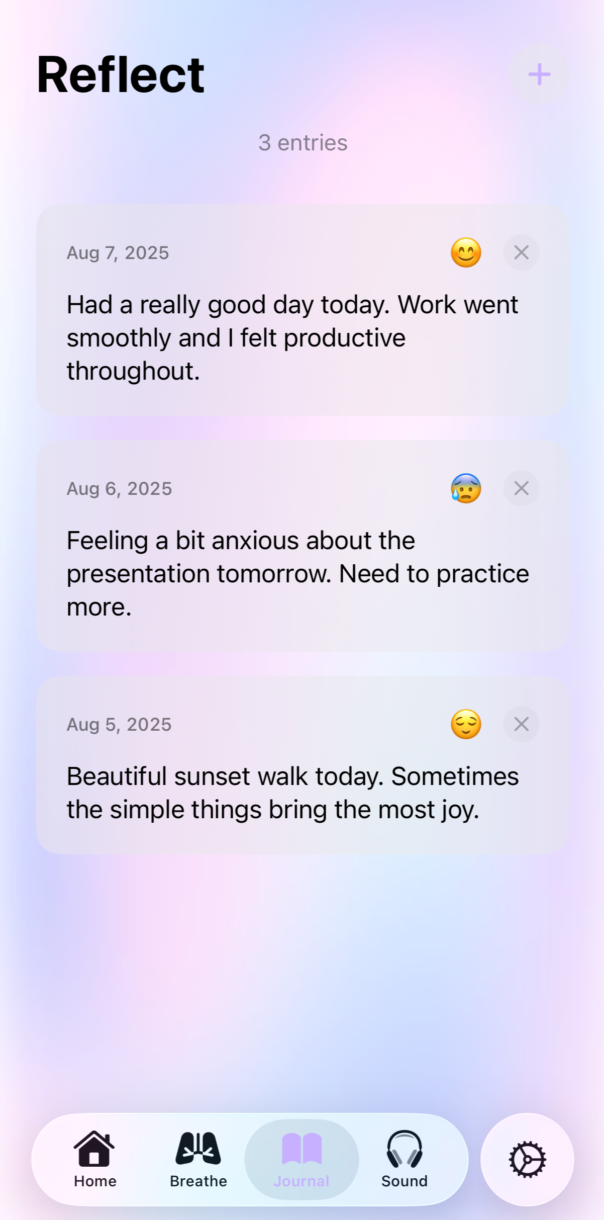 Breathe With Us guided breathing exercise screen with visual breathing patterns